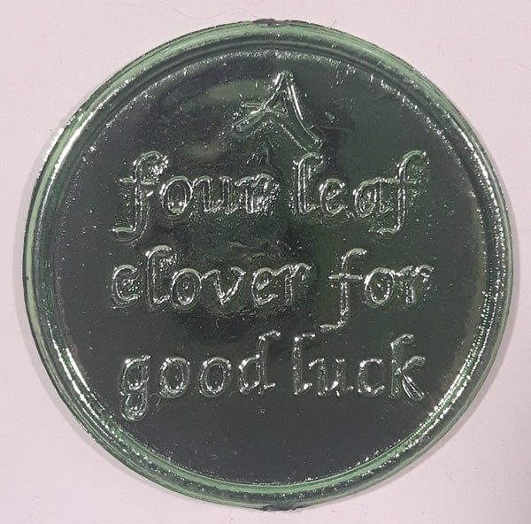 A four leaf clover for good luck Green Plastic Token Coin