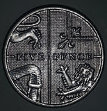 2012 U.K. Great Britain Five Pence Metal Coin