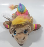 2021 Basic Fun Cutetitos Carnival Itos Brown Rainbow Striped Monkey with Gold Stars 8" Long Plush Stuffed Character