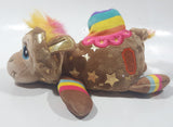 2021 Basic Fun Cutetitos Carnival Itos Brown Rainbow Striped Monkey with Gold Stars 8" Long Plush Stuffed Character