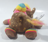2021 Basic Fun Cutetitos Carnival Itos Brown Rainbow Striped Monkey with Gold Stars 8" Long Plush Stuffed Character