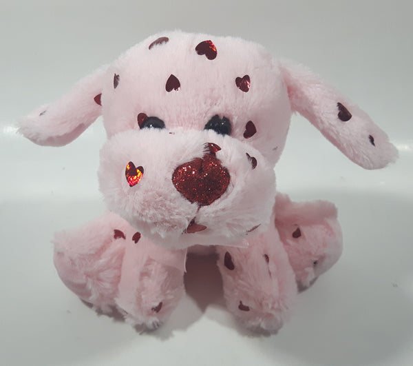 Pink Puppy Dog with Red Hearts 7" Tall Plush Stuffed Character