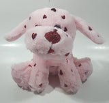 Pink Puppy Dog with Red Hearts 7" Tall Plush Stuffed Character