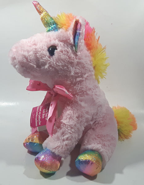 Way To Celebrate Pink Unicorn 14" Tall Plush Stuffed Animal New with Tags