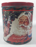 1994 Pepsi Cola Santa Claus Your Good Old Friend Seasons Greetings Christmas Holidays " Tall Tin Metal Container