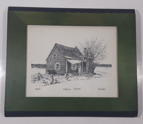 Vintage "Marc" Nature Morte Quebec Black and White Sketch Drawing