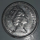 1990 UK Great Britain Five Pence 5 Queen Elizabeth II D.G. Reg F.D Metal Coin