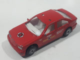 Unknown Brand #121 Fire Dept Rescue Unit Red Sedan Die Cast Toy Car Vehicle