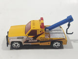 2002 Matchbox Service Station GMC Wrecker Tow Truck Rapid Rescue Yellow Die Cast Toy Car Vehicle