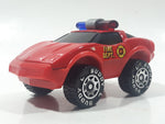 Vintage 1984 Buddy L Fire Dept Corvette Red Pressed Steel and Plastic Die Cast Toy Car Vehicle