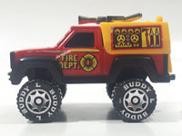 Vintage 1984 Buddy L Fire Dept Truck Red Pressed Steel and Plastic Die Cast Toy Car Vehicle