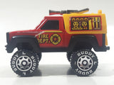 Vintage 1984 Buddy L Fire Dept Truck Red Pressed Steel and Plastic Die Cast Toy Car Vehicle
