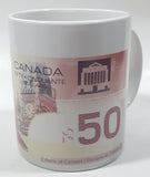 Novelty $50 Canadian Bill Currency Cash Money Ceramic Coffee Mug