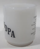 Vintage Glasbake Grandpa Grandfather Poem White Milk Glass Coffee Mug Cup 59 Made in U.S.A.