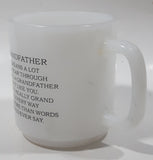 Vintage Glasbake Grandpa Grandfather Poem White Milk Glass Coffee Mug Cup 59 Made in U.S.A.