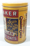 1992 The Quaker Oats Company Quaker Tolled White Oats Replica 1896 Label 8" Tall Tin Metal Canister