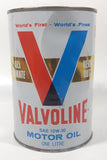 Vintage Valvoline Heavy Duty SAE 10W-30 Motor Oil One Litre Metal Can FULL