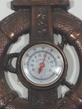 Vintage Anchor Shaped Copper Metal Thermometer