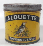 Antique B. Houde & Grothe Limited Quebec Montreal Alouette Smoking Tobacco Song Bird Yellow Green Tin Metal Can