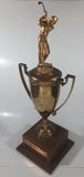 Vintage 1956 P.J.G.A. Fall HDCP "B" Flight 1st Won By Kaz Ochian 17 3/4" Tall Brass Golf Trophy with Wood Base
