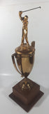 Vintage 1956 P.J.G.A. Fall HDCP "B" Flight 1st Won By Kaz Ochian 17 3/4" Tall Brass Golf Trophy with Wood Base