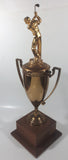 Vintage 1956 P.J.G.A. Fall HDCP "B" Flight 1st Won By Kaz Ochian 17 3/4" Tall Brass Golf Trophy with Wood Base