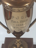 Vintage 1956 P.J.G.A. Fall HDCP "B" Flight 1st Won By Kaz Ochian 17 3/4" Tall Brass Golf Trophy with Wood Base
