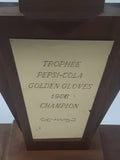 Vintage 1966 Trophee Pepsi-Cola Golden Gloves Champion 20" Tall Silver Look Metal and Wood Boxing Trophy