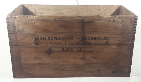 Antique Canadian Industries Limited C-I-L 50 Lb. Polar Stumping Powder High Explosives Wood Crate Box Blasting Collectible