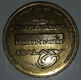 Vintage Famous Players Cineplex Odeon Galaxy No Cash Value Gaming Game Token Metal Coin