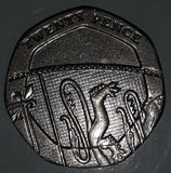 2011 UK 20 Twenty Pence Elizabeth II D. G. Reg. F. D. Metal Coin