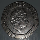 2011 UK 20 Twenty Pence Elizabeth II D. G. Reg. F. D. Metal Coin
