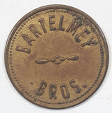Rare Antique Bartelmey Bros. Good For 5 Cents In Trade Token Metal Coin