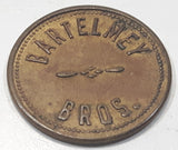 Rare Antique Bartelmey Bros. Good For 5 Cents In Trade Token Metal Coin