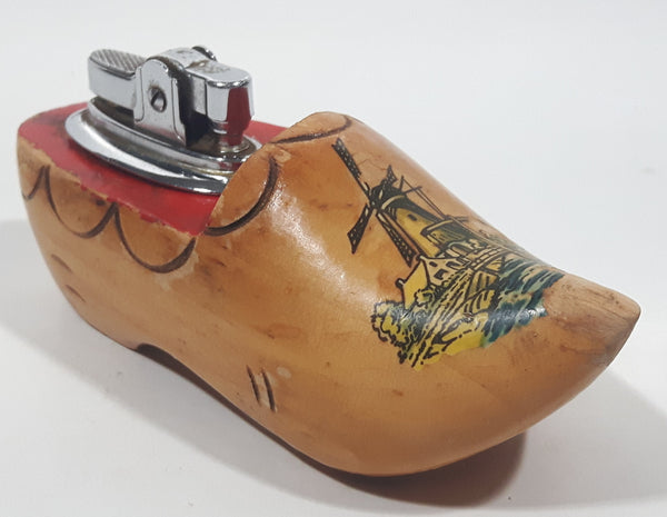 Vintage Holland Wood Clog Shoe Table Top Lighter