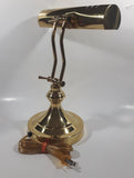 Vintage Curved All Brass Piano Bankers Desk Lamp