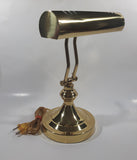 Vintage Curved All Brass Piano Bankers Desk Lamp