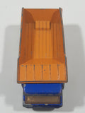 Vintage 1975 Lesney Matchbox Superfast No. 23 Atlas Dump Truck Blue and Orange  Die Cast Toy Car Vehicle