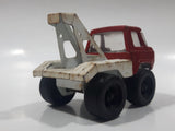 Vintage Tow Truck Red and White Pressed Steel Die Cast Toy Car Vehicle