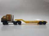 Vintage Tonka Semi Truck and Low Boy Flat Bed Trailer Yellow Pressed Steel and Plastic Toy Car Vehicle
