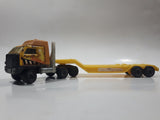 Vintage Tonka Semi Truck and Low Boy Flat Bed Trailer Yellow Pressed Steel and Plastic Toy Car Vehicle