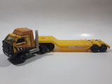 Vintage Tonka Semi Truck and Low Boy Flat Bed Trailer Yellow Pressed Steel and Plastic Toy Car Vehicle