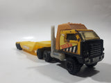 Vintage Tonka Semi Truck and Low Boy Flat Bed Trailer Yellow Pressed Steel and Plastic Toy Car Vehicle