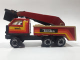 Vintage Early 1980s Tonka Crane Boom Truck Red and Beige Pressed Steel Toy Car Vehicle Collectible