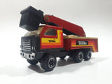 Vintage Early 1980s Tonka Crane Boom Truck Red and Beige Pressed Steel Toy Car Vehicle Collectible