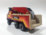 Vintage Early 1980s Tonka Crane Boom Truck Red and Beige Pressed Steel Toy Car Vehicle Collectible