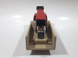 Vintage Early 1980s Tonka Crane Boom Truck Red and Beige Pressed Steel Toy Car Vehicle Collectible