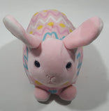 Egg Shaped Easter Bunny Pink and Multicolored  7" Long Toy Stuffed Plush