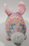 Egg Shaped Easter Bunny Pink and Multicolored  7" Long Toy Stuffed Plush