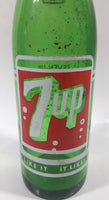 Vintage 1960s 7up 10 oz Green Glass 9 1/2" Soda Pop Bottle Chipped